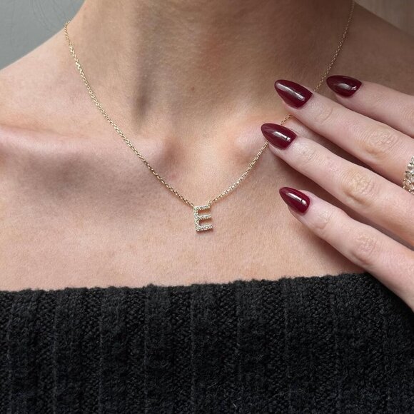 14K Gold Plated Initial Necklace D Pendant Women Jewelry Gift - Picture 2 of 6